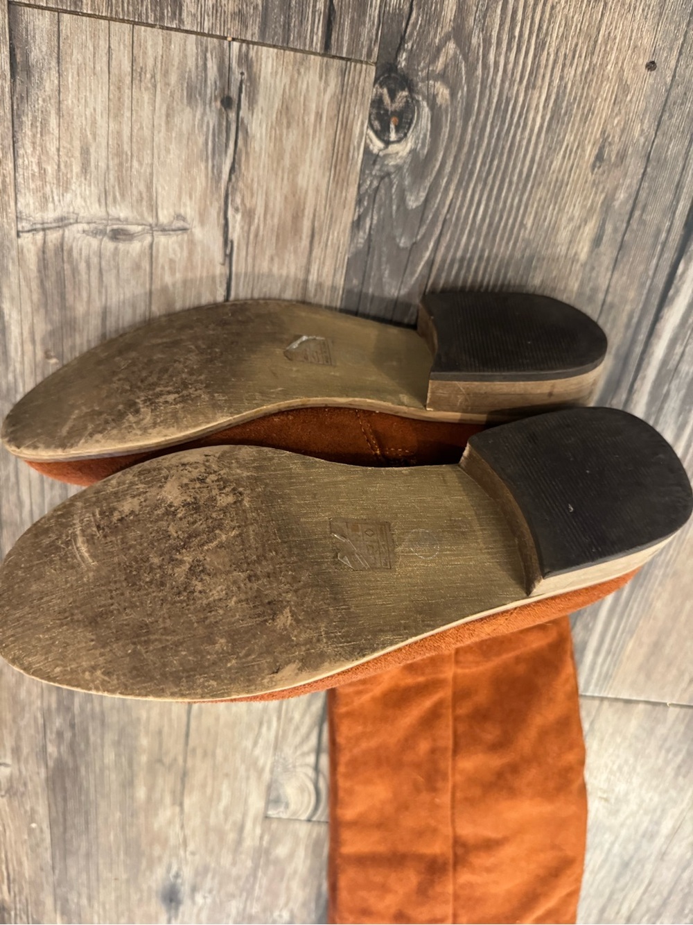 Over-the-Knee Suede Riding Boots in Rust - Picture 3 of 3